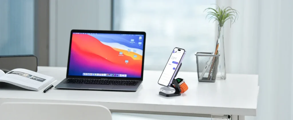 Cargador Inalámbrico Magnético 3 en 1 Plegable